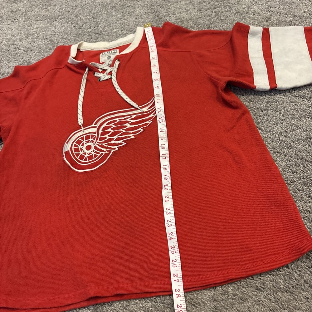 Detroit Red Wings Hockey Jersey Shirt Shersey NHL String Shirt CCM Size Large - Picture 7 of 14